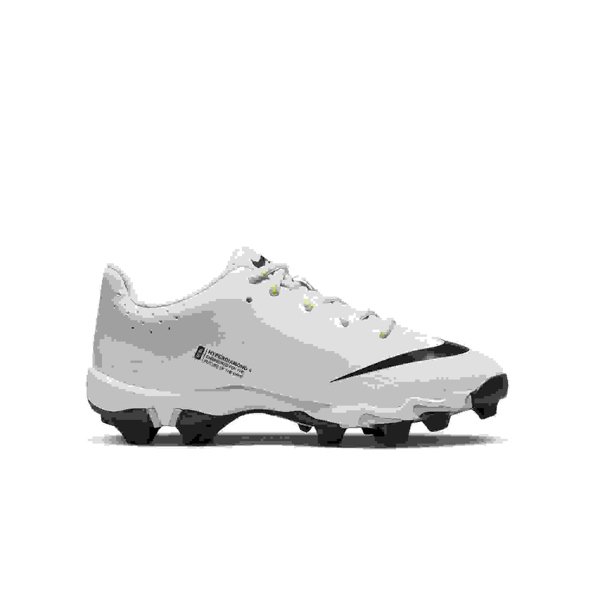 Nike Hyperdiamond 4 Keystone GG Grade School Girls' "White/Black/Photon Dust/Volt" Softball Cleat